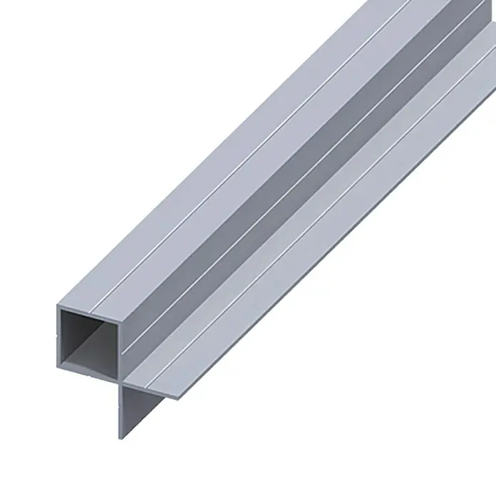 Kantoflex Quadratrohr - 1.000 x 43,5 x 23,5 mm, Stärke: 1,5 mm, Aluminium, Blank - Linke Seitenansicht
