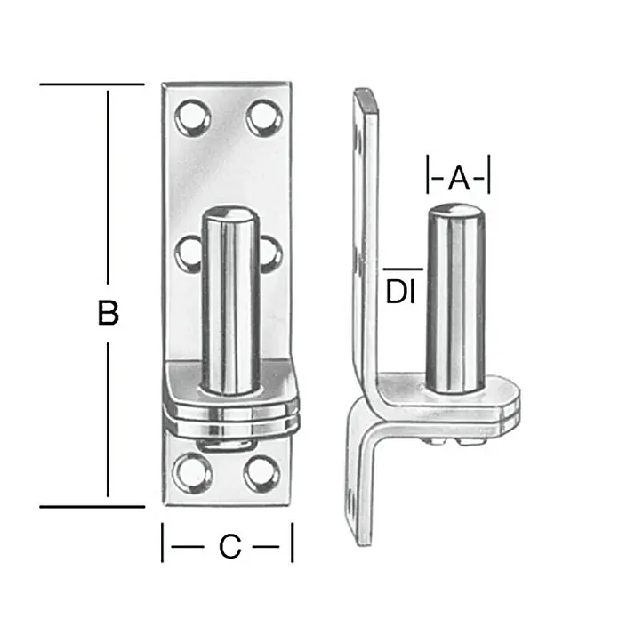 Stabilit Aufschraubkloben - Durchmesser Dorn: 10 mm, Abstand Dorn bis Platte: 13 mm, 85 x 33 mm - Vorderansicht