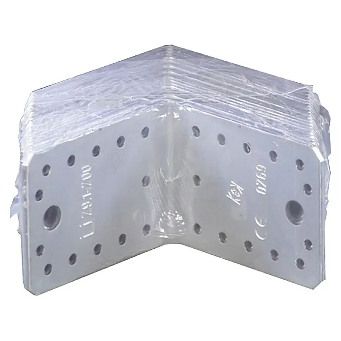 Winkelverbinder Sparpack - L x B x H: 90 x 90 x 65 mm, 20 Stk., Sendzimir verzinkt - Vorderansicht