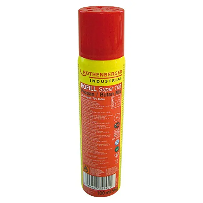 Rothenberger Industrial Gas-Nachfüllkartusche ROFILL SUPER 100 - 100 ml - Vorderansicht
