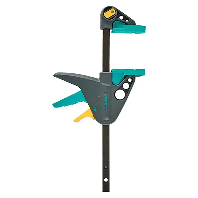 Wolfcraft Tornillo de apriete monomanual EHZ PRO - Anchura de sujeción: 150 mm, Fuerza de tensión: 900 N, Apertura máxima: 65 mm - Vista frontal