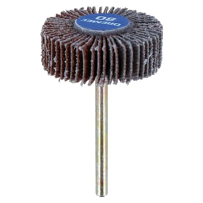 Dremel Schleiffächer Mod. 502 - Arbeitsdurchmesser: 28,6 mm, Körnung: 80, Arbeitshöhe: 9,5 mm - Vorderansicht