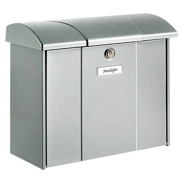 Burg-Wächter Briefkasten Olymp 916 - A4, 389 x 188 x 340 mm, Silber, Format Einwurf: DIN C4, 332 x 32 mm - Linke Seitenansicht