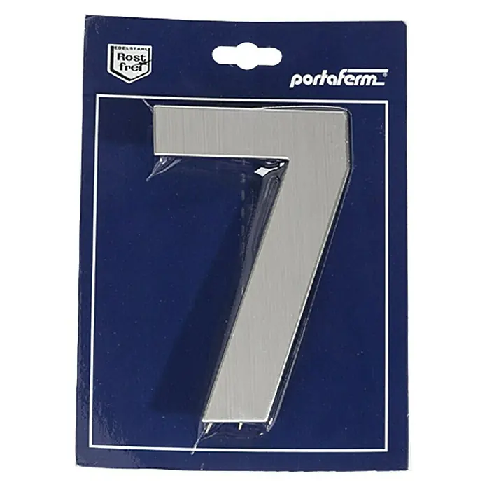 Portaferm Hausnummer 7 - Höhe: 15 cm, Edelstahl, Motiv: 7
