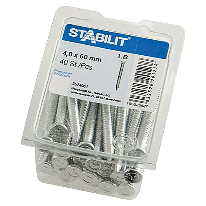 Stabilit Ankernagel - Länge: 60 mm, Durchmesser: 4 mm, 40 Stk.