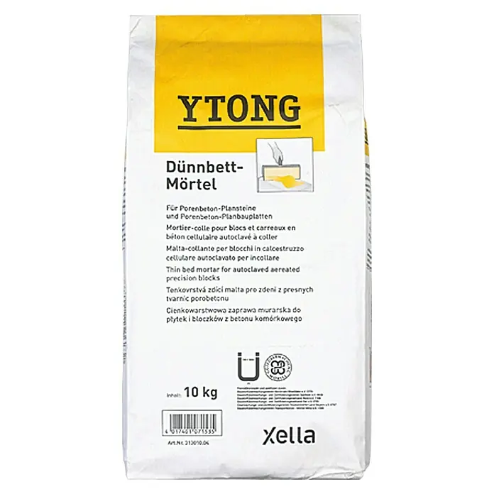 Ytong Dünnbettmörtel - 10 kg, Chromatarm - Vorderansicht