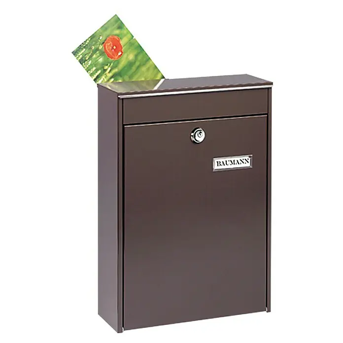 Burg-Wächter Zaunbriefkasten Leipzig 778 - Stahl, 284 x 104 x 397 mm, Braun, Format Einwurf: DIN C4, 252 x 30 mm - Anwendungsbeispiel