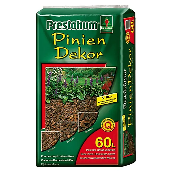 Prestohum Dekor-Mulch Pinien-Rinde - 60 l, 5 mm - 10 mm, Braun - Vorderansicht
