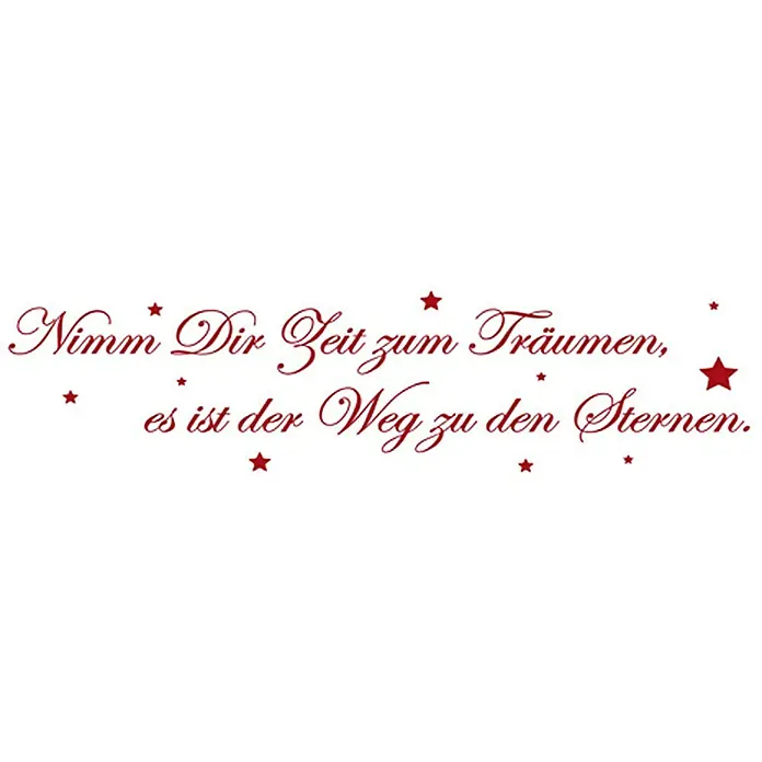 Wandtattoo - Nimm dir Zeit zum Träumen …, Rot, 118 x 26 cm - Vorderansicht