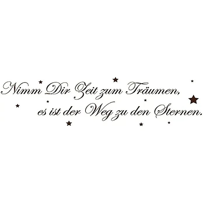 Wandtattoo - Nimm dir Zeit zum Träumen …, Schwarz, 118 x 26 cm - Vorderansicht