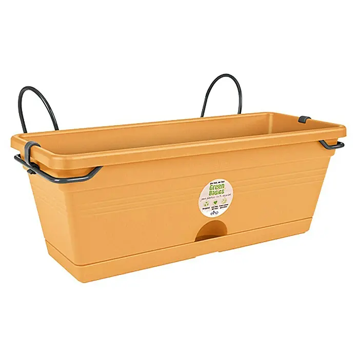 Elho Green Basics Žardinjera za balkon Trough mini all-in-1 - Maks. vanjska dužina: 30 cm, Terakota - Pogled sprijeda