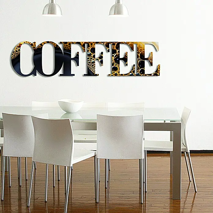 Wandobjekt - Coffee, Schwarz/Braun, 120 x 25 cm