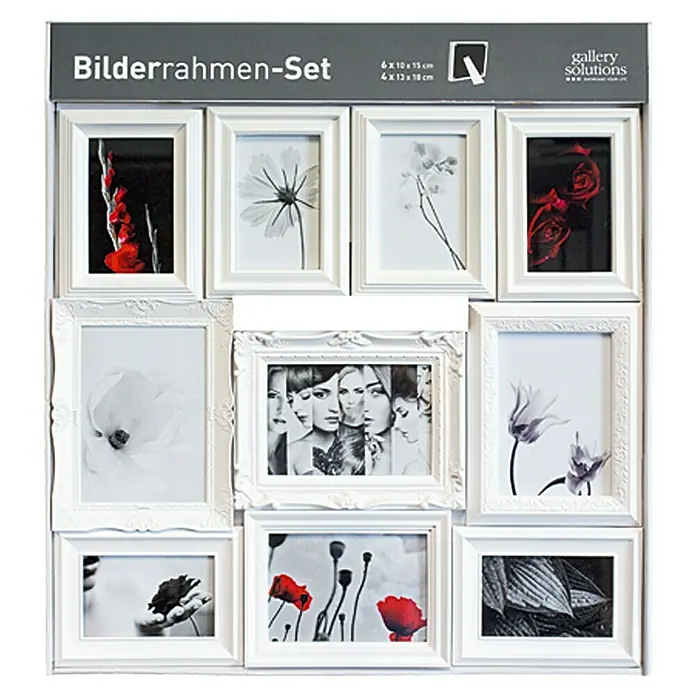 Bilderrahmen-Set - Weiß, 10 Einzelrahmen