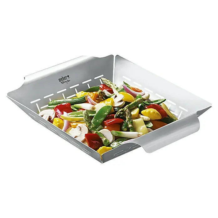 Weber Style Gemüsekorb - Edelstahl, 29,5 x 35 cm - Vorderansicht