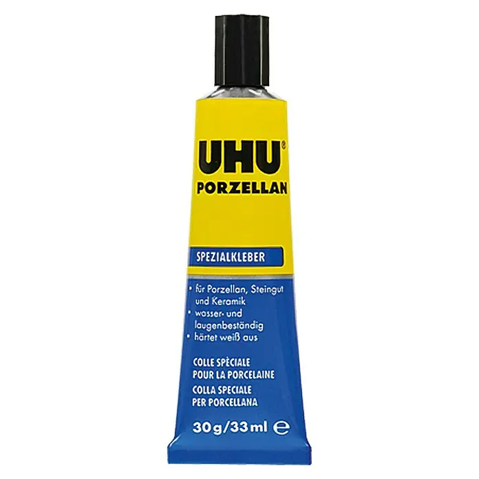 UHU Spezialkleber Porzellan - 30 g, Weiß, Wasserbeständig - Vorderansicht