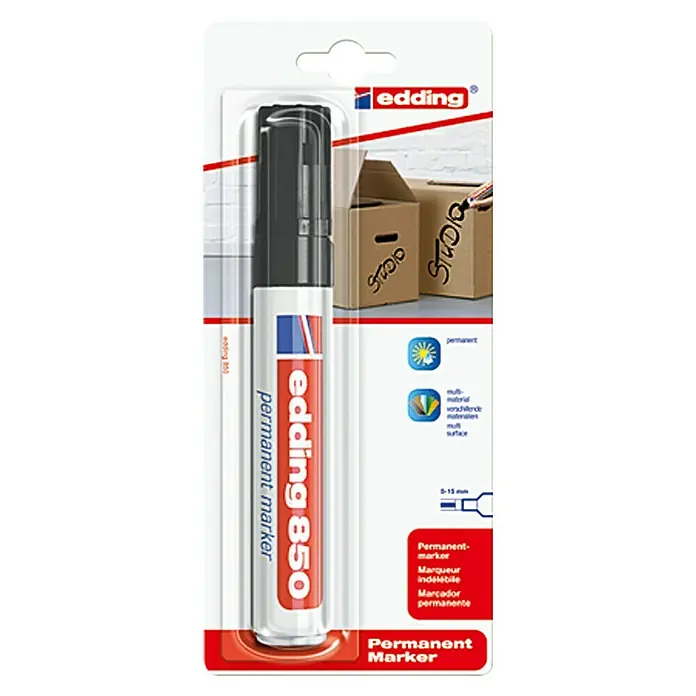 Edding Permanentmarker 850 - Strichstärke: 5 mm - 16 mm, Schwarz - Vorderansicht