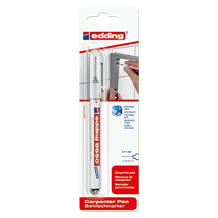 Edding Bohrlochmarker 8850 - Schwarz, Geeignet für: Löcher bis 20 mm - Vorderansicht