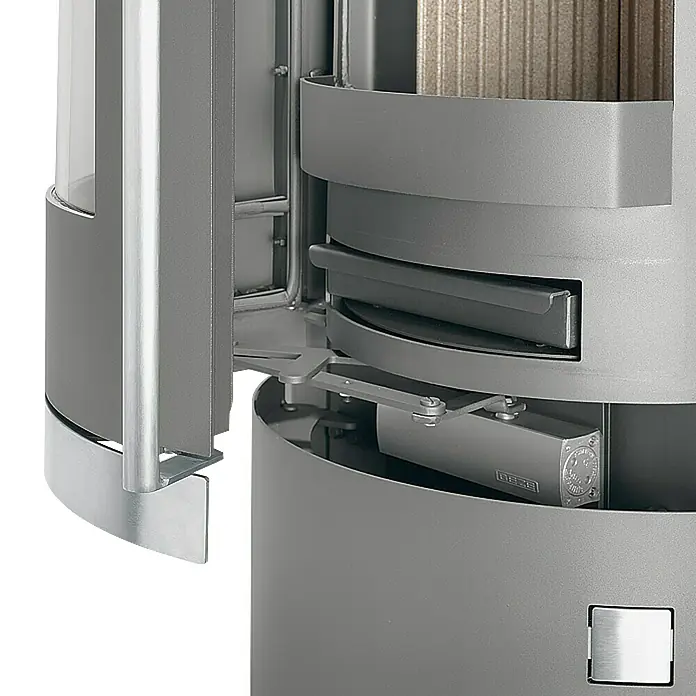Justus Kaminofen Reno R - 6 kW, Raumheizvermögen: 124 m³, Verkleidung: Speckstein, Schwarz - Vorderansicht