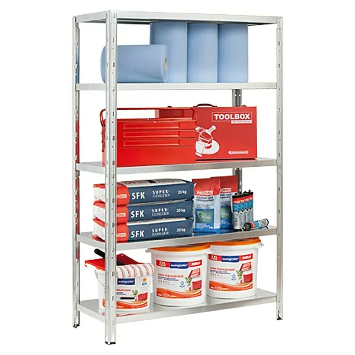 Regalux Metall-Schwerlastregal - 50 x 120 x 188 cm, Traglast: 200 kg/Boden