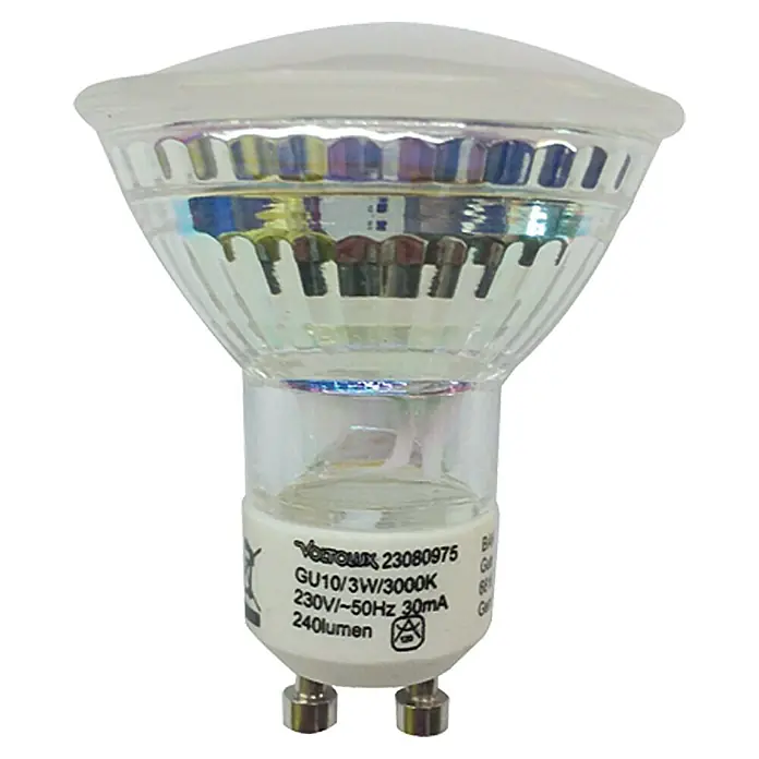Voltolux Bombilla LED - 3 W, GU10, Mate, 2 uds.
