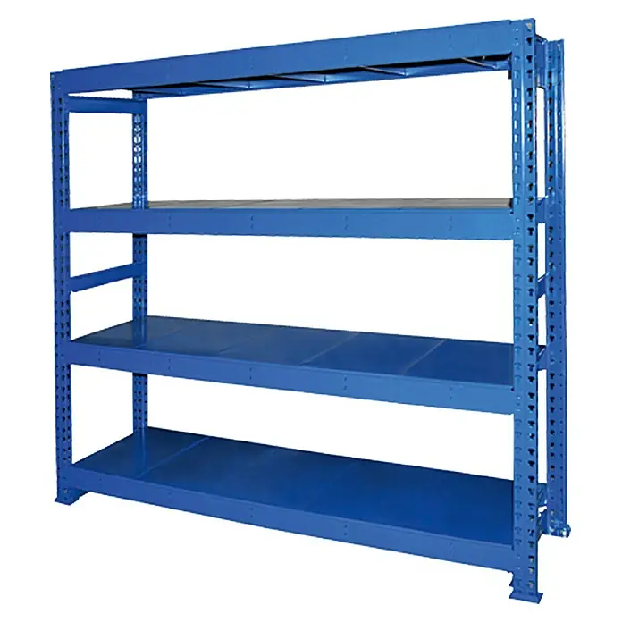 Regalux Metalni regal za teški teret Jumbo Grundregal - 60 x 200 x 200 cm, Nosivost: 600 kg/polica, Uticanje - Pogled sprijeda
