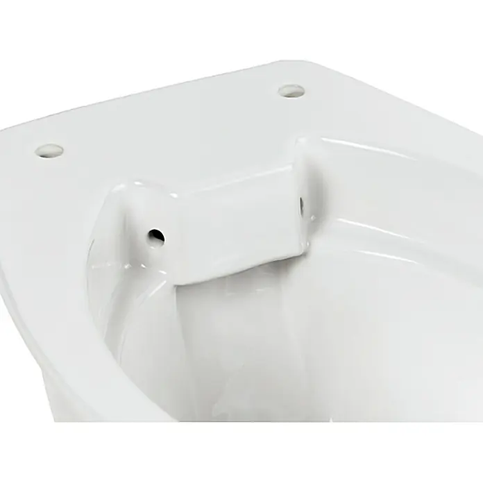 Camargue Stand-WC Metz - Spülrandlos, Ohne Spezialglasur, Spülform: Tief, WC Abgang: Waagerecht, Weiß