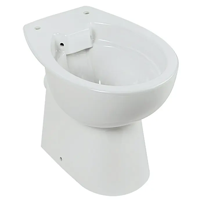 Camargue Stand-WC Metz - Spülrandlos, Ohne Spezialglasur, Spülform: Tief, WC Abgang: Waagerecht, Weiß