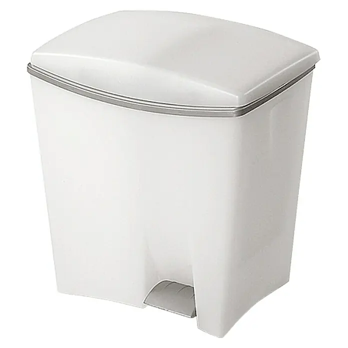 KIS Kanta za otpad s nožnim mehanizmom Duetto - 20 l + 10 l, Bijelo-sive boje, Kutno, Plastika