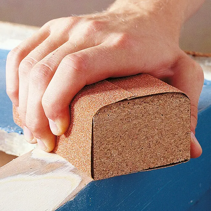 Wolfcraft Schleifblock - 123 x 67 mm, Kork - Anwendungsbeispiel