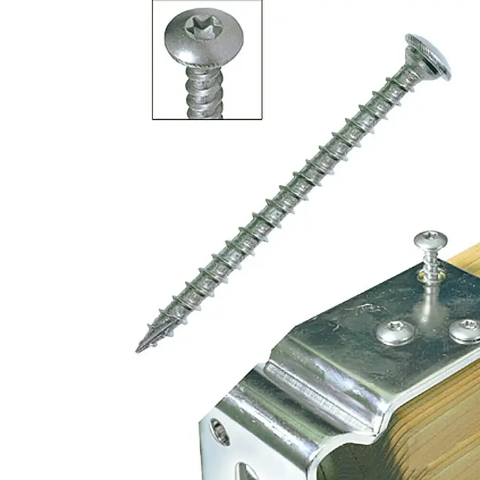 Stabilit Pfostenschraube C1 - Ø x L: 7 x 50 mm, Edelstahl, 12 Stk., Zentrierkopf, Vollgewinde