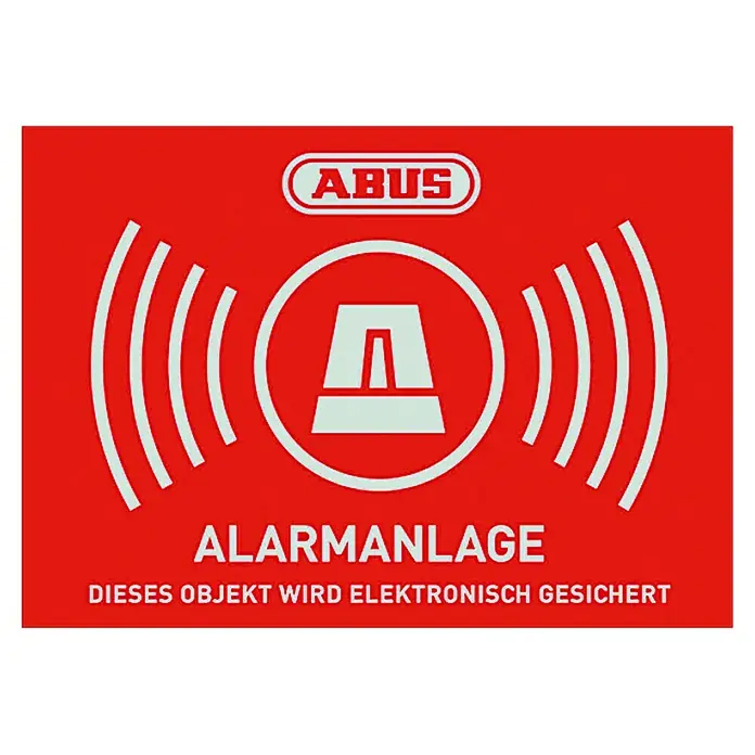 Abus Aufkleber Alarmanlage - 72 x 52,5 mm - Vorderansicht