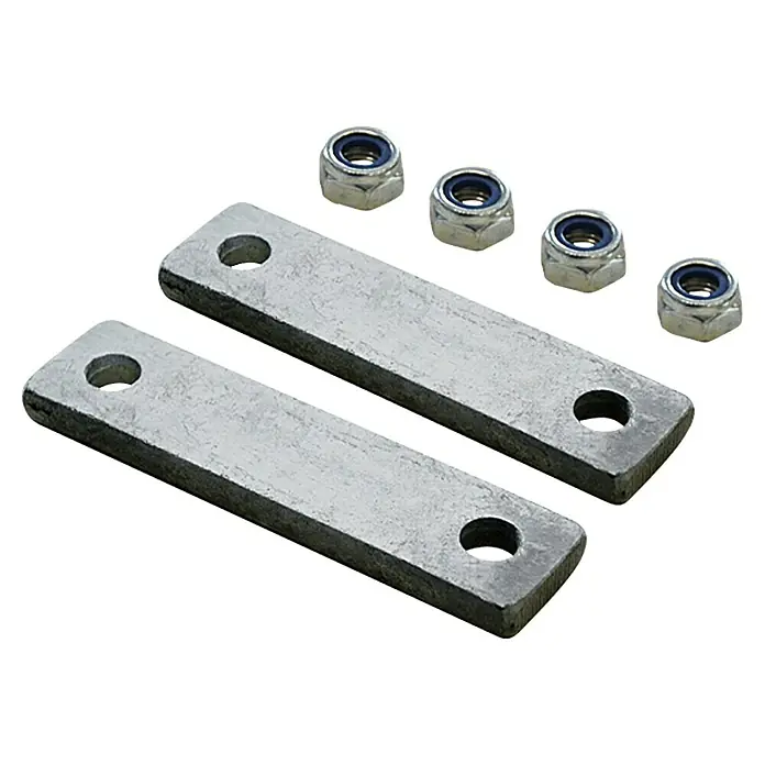 Klemmplatte - 62 mm, Passend für: Bügelschrauben M12, Stahl, Verzinkt, 2 Stk. - Rechte Seitenansicht