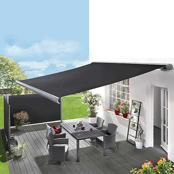 Sunfun Kazetna tenda - Antracit, Boja stalka: Srebrnosive boje, Širina: 5 m, Izvlačenje: 3 m