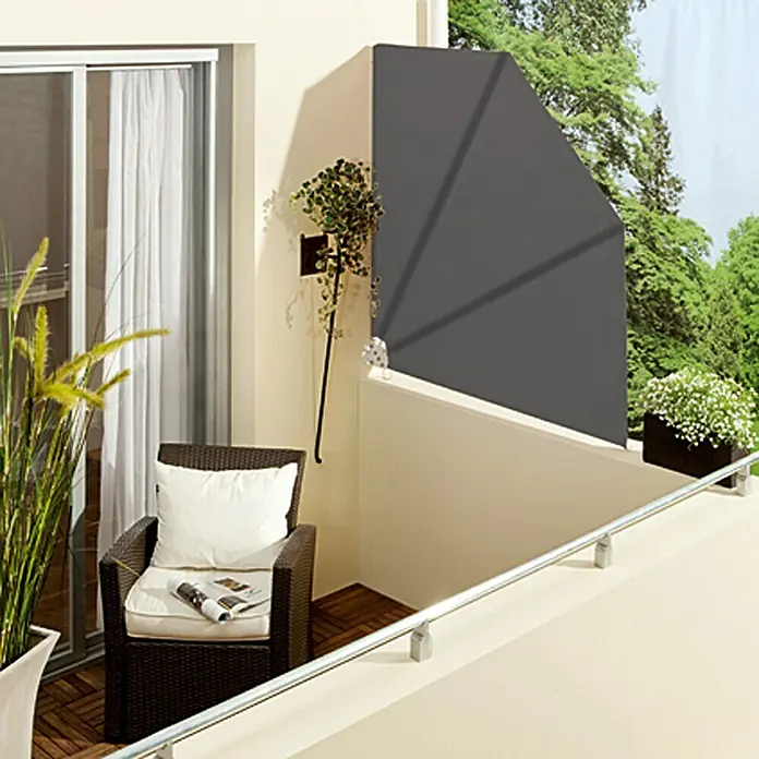 Sunfun Abanico para balcón - Antracita, 1,4 x 1,4 m