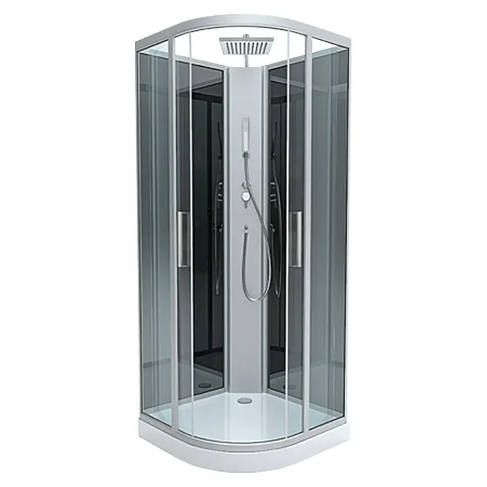 Komplettdusche Pepper Mint - 85 x 85 x 230 cm, Schwarz/Silbergrau