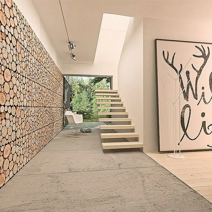 Holzpaneel Pure Wood - Echtholz, 201 x 760 mm, Stärke: 33 mm, 2 Paneele - Stimmungsaufnahme