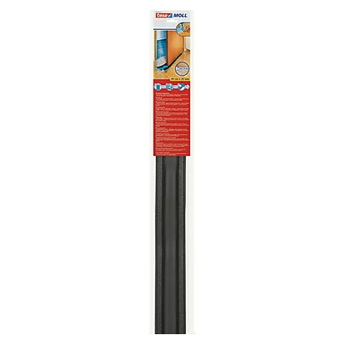 Tesa MOLL Türbodendichtung Doppel-Dichtung - Grau, 0,95 m x 25 mm, Geeignet für: Glatte Böden - Vorderansicht