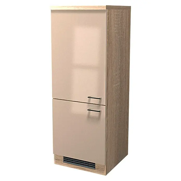 Flex-Well Palma Demi-Geräteumbauschrank - 57 x 60 x 162 cm, Dekor Front: Kaschmir Glanz, Dekor Korpus: Sonoma Eiche (außen)