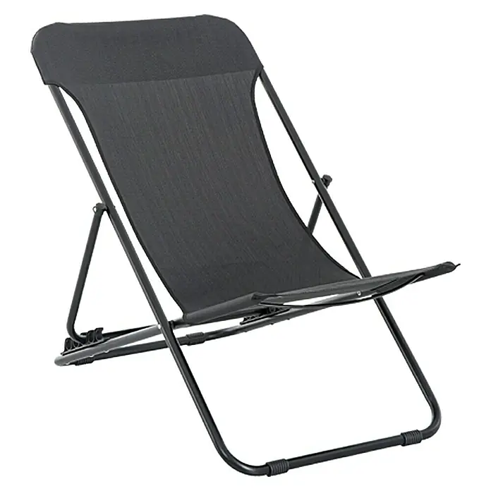 Sunfun Vrtna ležaljka Lea - 105 x 60 x 70 cm, Tekstil, Crne boje