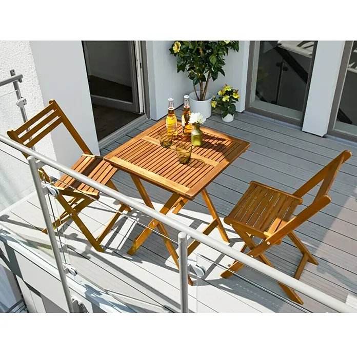 Sunfun Diana Balkonski set namještaja - 3-dij., Prirodno smeđe boje