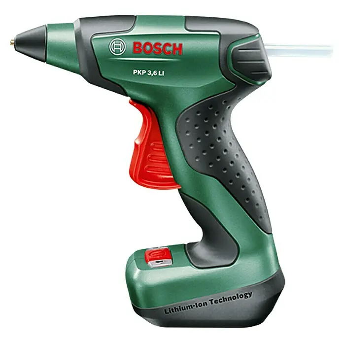Bosch Pistola termoadhesiva de batería PKP 3,6 LI - 3,6 V, Iones de litio, 1,5 Ah, Diámetro cartucho de cola: 7 mm - Vista frontal