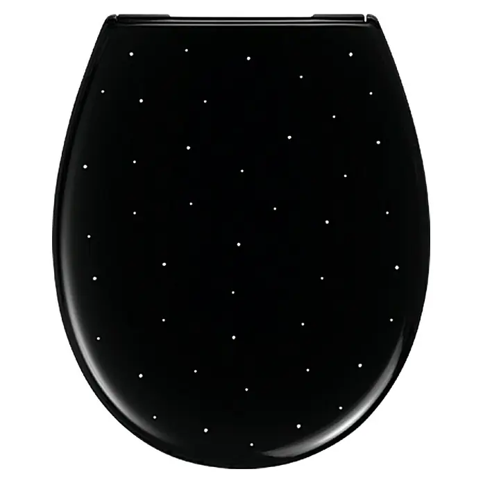 Poseidon WC daska Como Diamond - Samospuštajuća, Duroplast, Crne boje - Pogled sprijeda