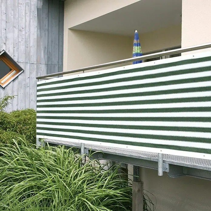 Balkonsichtschutz Meterware - Höhe: 0,9 m, Meterware, Grün/Weiß - Anwendungsbeispiel