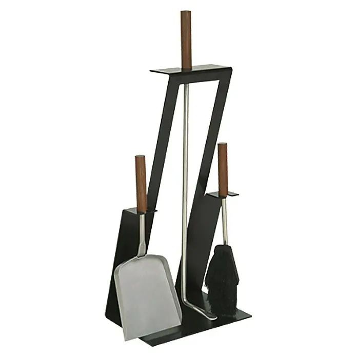 Lienbacher Kamingarnitur - 3 -tlg., Schwarz, Höhe: 61 cm - Vorderansicht