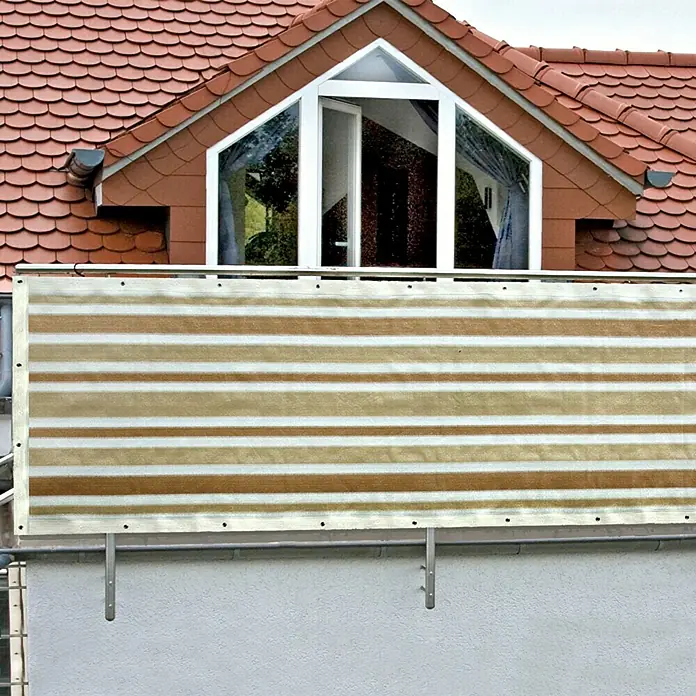 Gardol Zaštita od pogleda za balkon - Bež-bijele boje, 5 x 0,9 m - Proizvod u upotrebi
