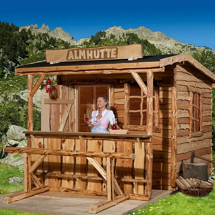 Weka Gartenhaus Nature 3 - 20 mm, 6,72 m², Pultdach - Vorderansicht
