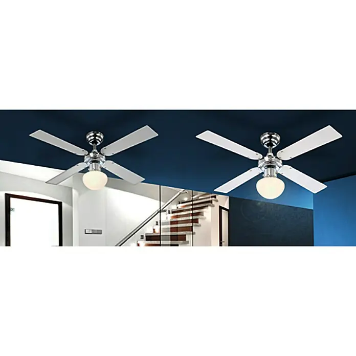 Globo Deckenventilator Champion - 105 cm, Silber/Weiß, Max. Leistung: 60 W