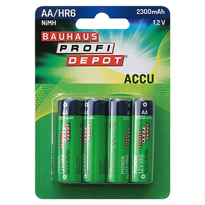 Profi Depot Akumulatorske baterije - Mignon AA, Nikal metal hidrid, 1,2 V - Pogled sprijeda