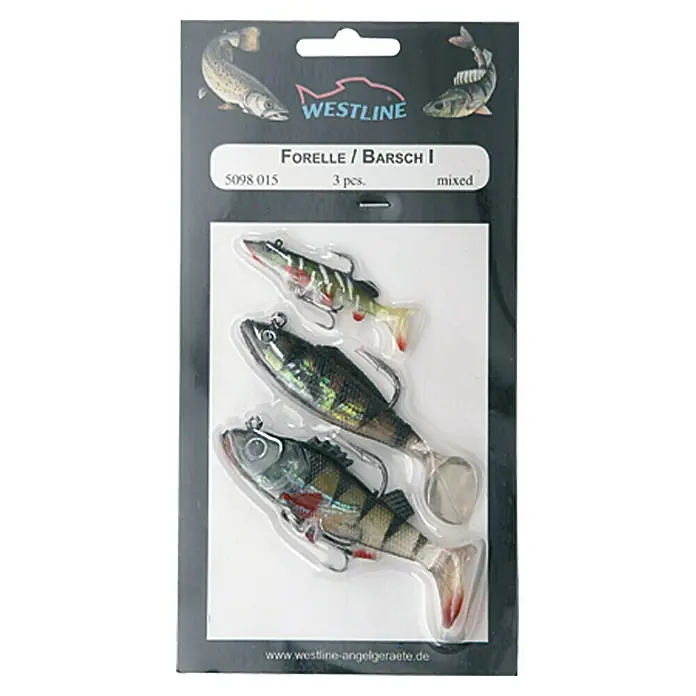 Westline Gummifisch-Set - Forelle/Barsch, 6 - 9 cm, 3 Stk.
