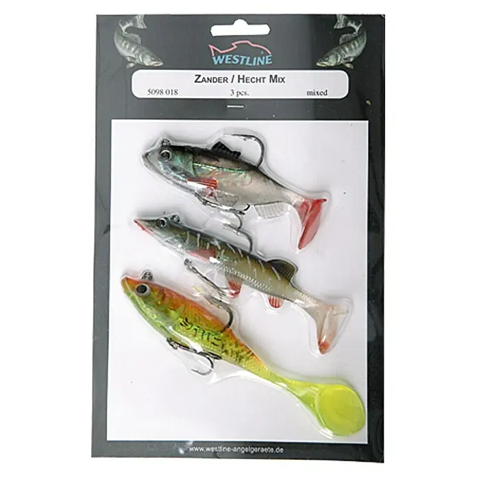 Westline Gummifisch-Set - Zander/Hecht, 9 - 14 cm, 3 Stk.